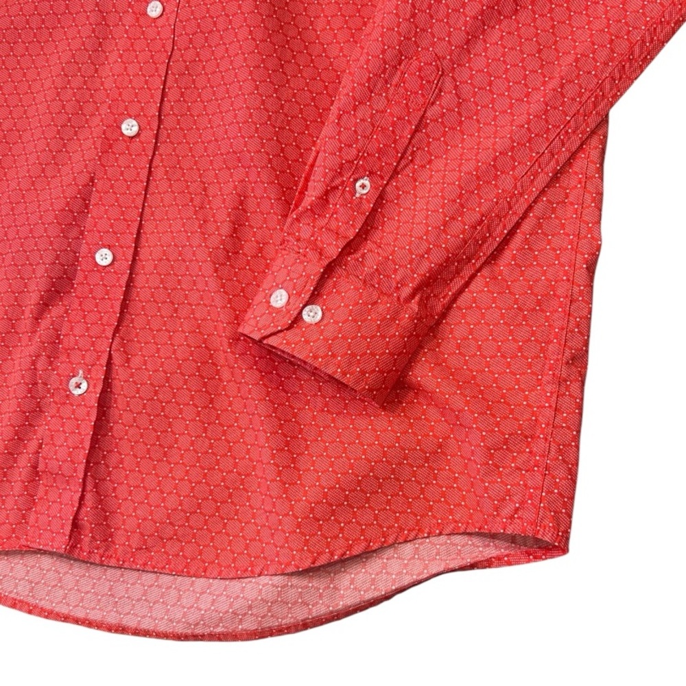 Cinch Shirt Red Orange Hexagon Geometric Button Down Western Rodeo Men’s Small - Picture 7 of 10